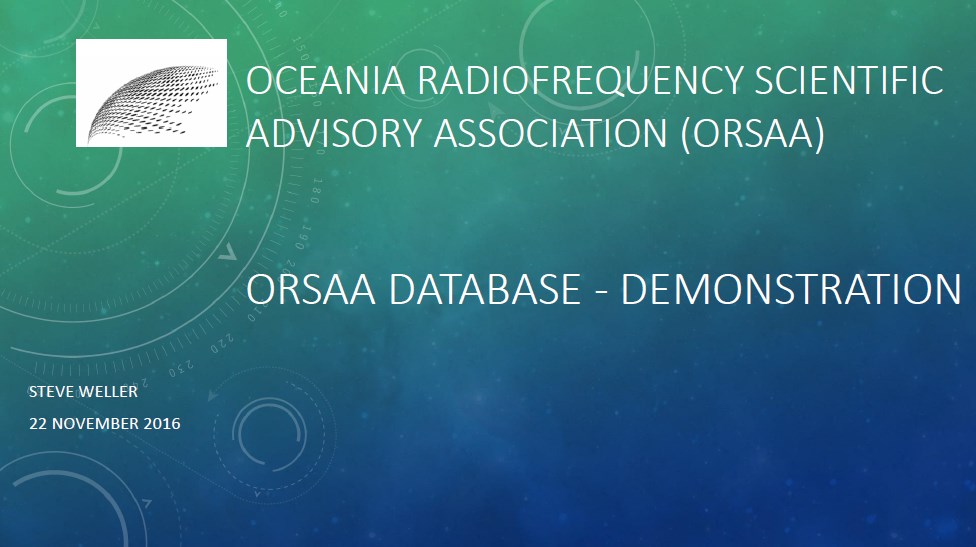ORSAA Database - Demostration (01)